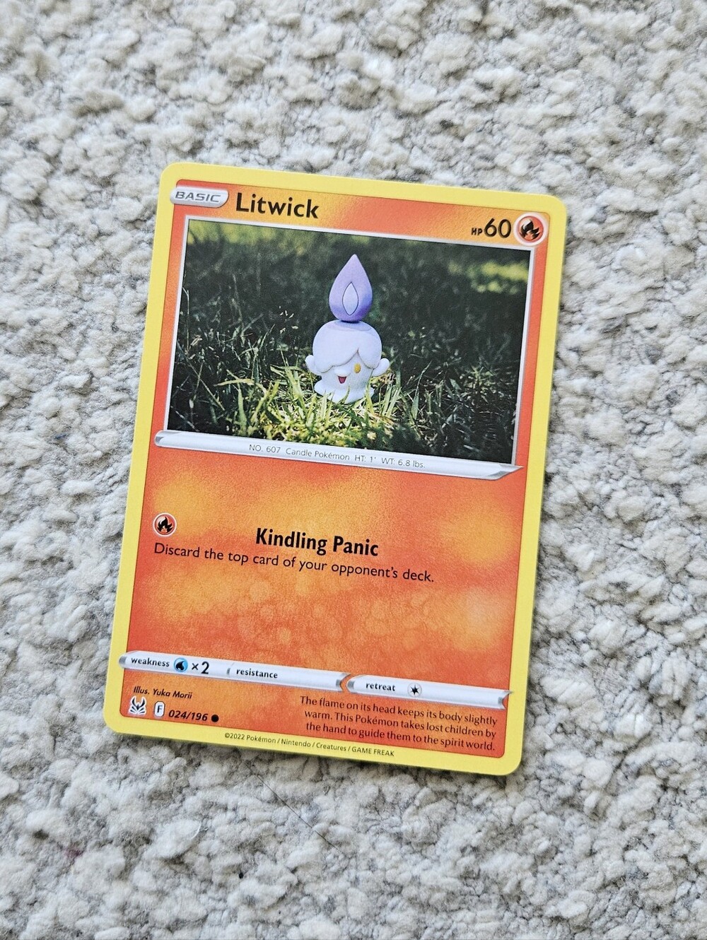 POKEMON TCG Card Litwick Lost Origins Yuka Morii 024/196
